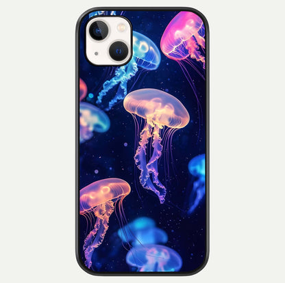 Jellyfish Pattern Glass Case For iPhone 14 Plus by Custom World