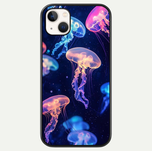 Jellyfish Pattern Glass Case For iPhone 14 Plus by Custom World