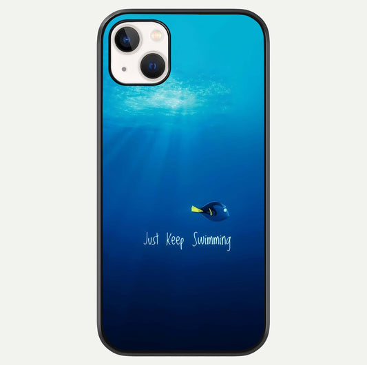 Just Keep Swimming Glass Case For iPhone 14 Plus by Custom World