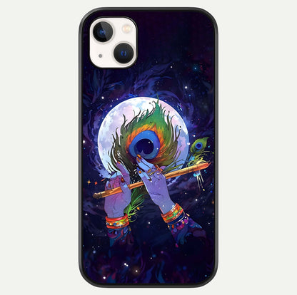 Krishna Hands Art Glass Case For iPhone 14 Plus by Custom World