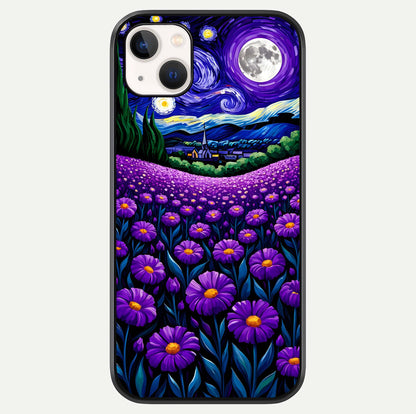 Lavender Moon Field Glass Case For iPhone 14 Plus by Custom World