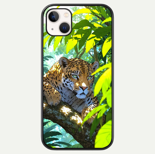 Leopard In Jungle Glass Case For iPhone 14 Plus by Custom World