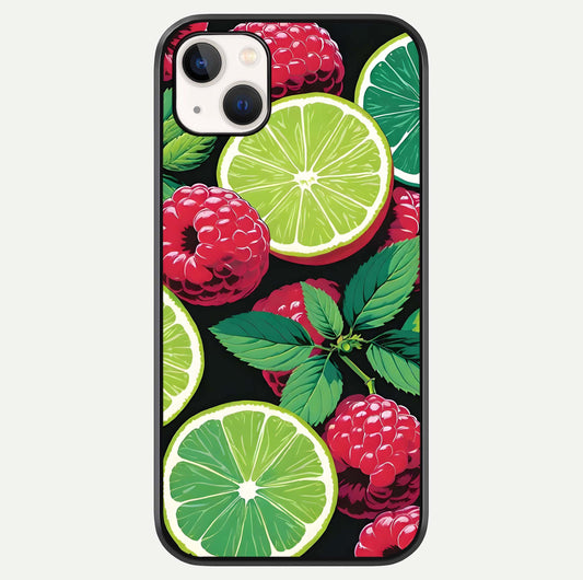 Lime & Raspberry Pattern Glass Case For iPhone 14 Plus by Custom World