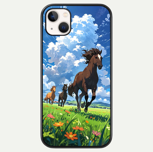 Majestic Horses Galloping Glass Case For iPhone 14 Plus by Custom World