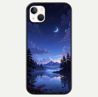 Midnight Lake Peace Glass Case For iPhone 14 Plus by Custom World