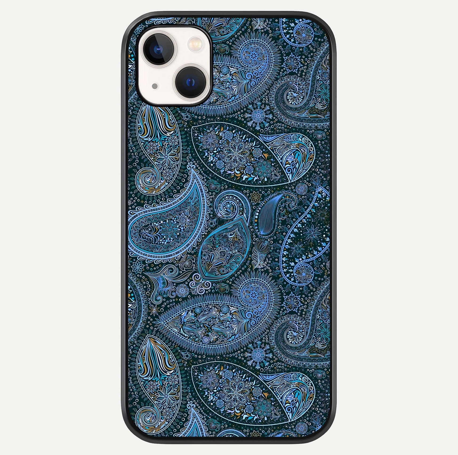 Midnight Paisley Glow Glass Case For iPhone 14 Plus by Custom World