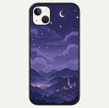 Minimal Night View Glass Case For iPhone 14 Plus by Custom World