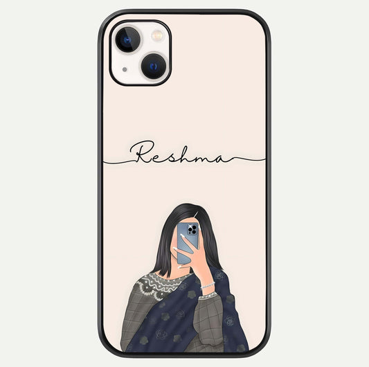 Mirror Mood Muse With Custom Name Glass Case For iPhone 14 Plus by Custom World