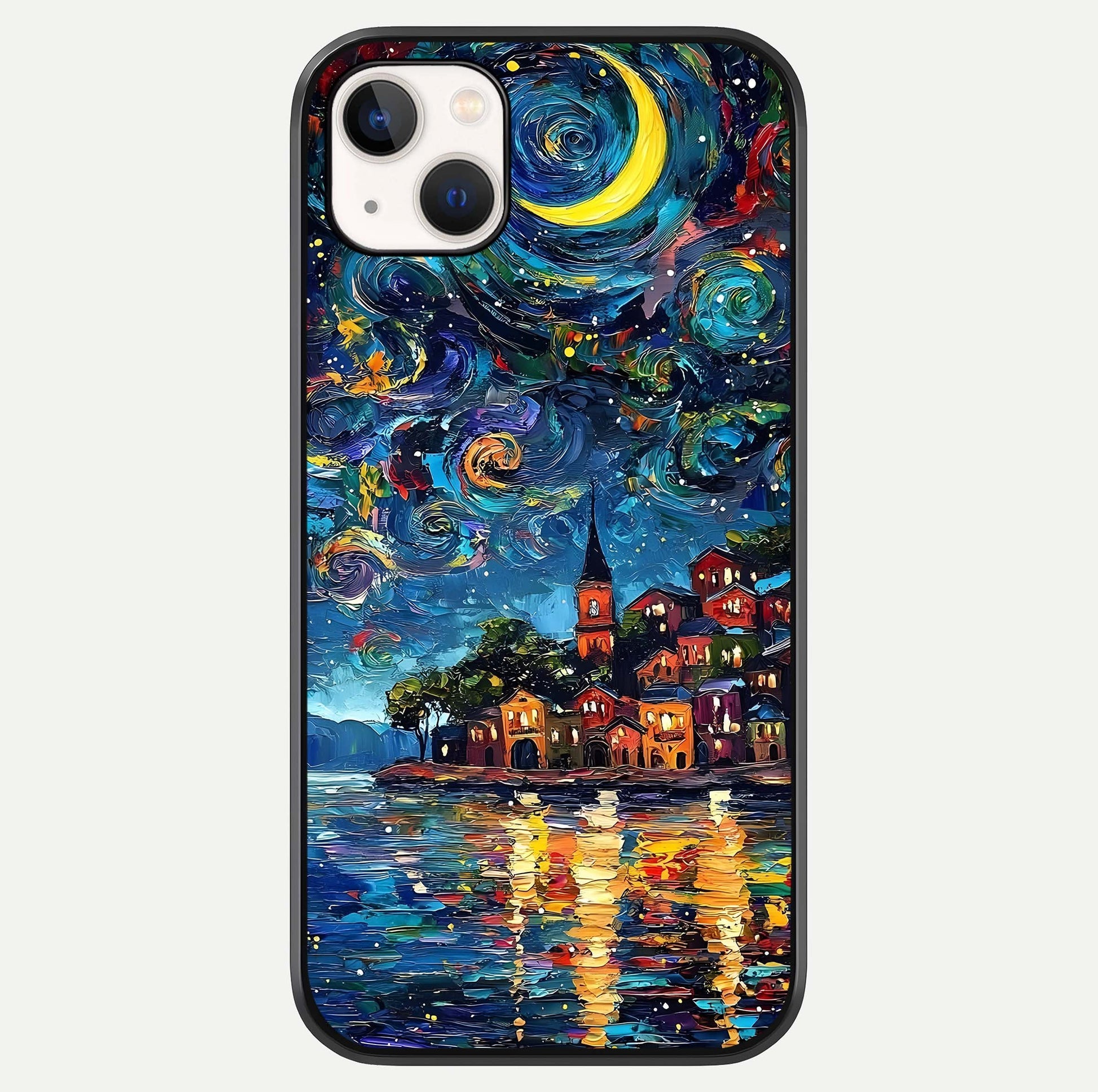 Moonlight Harbor Glow Glass Case For iPhone 14 Plus by Custom World