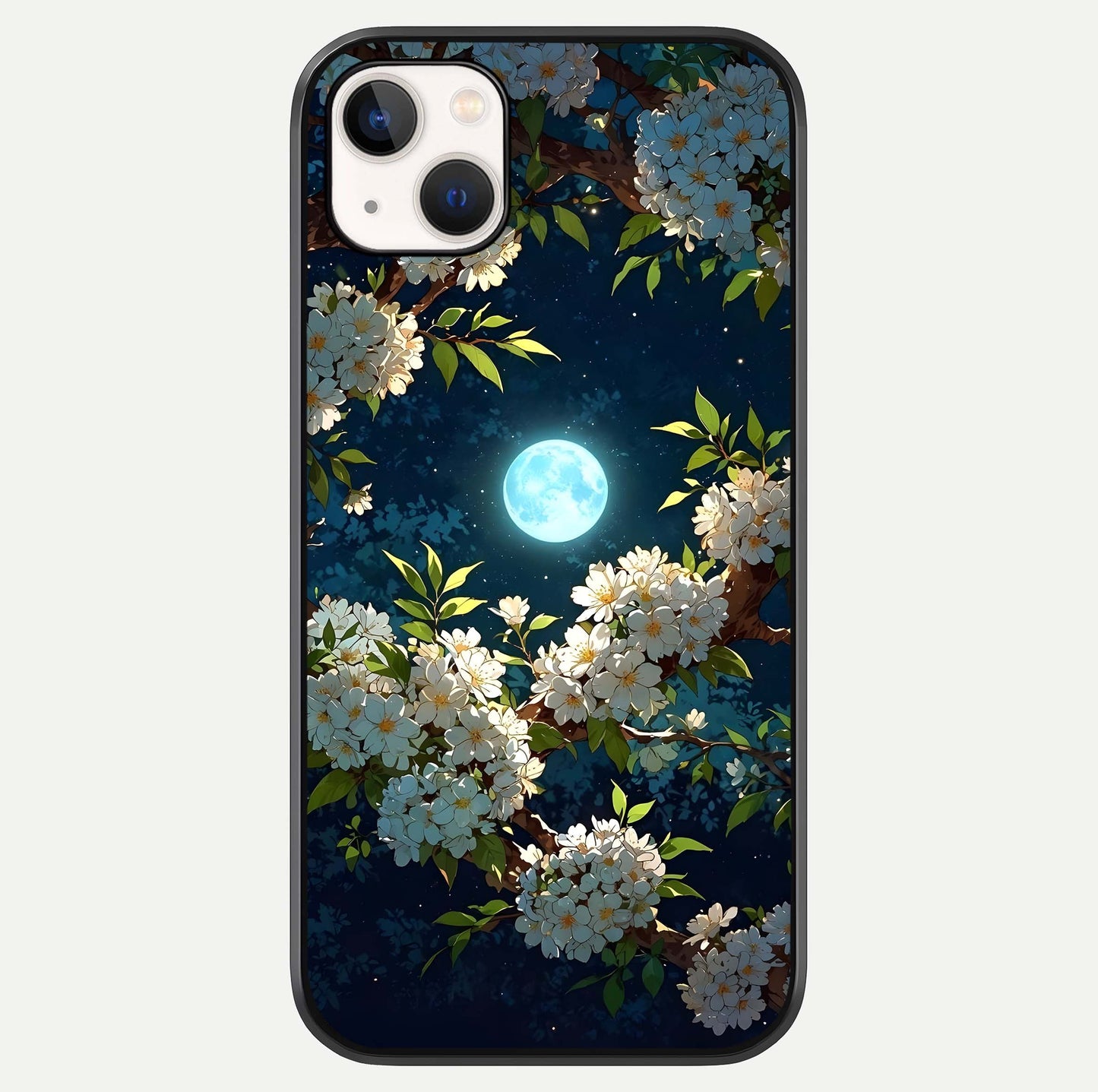 Moonlit Blossom Dream Glass Case For iPhone 14 Plus by Custom World