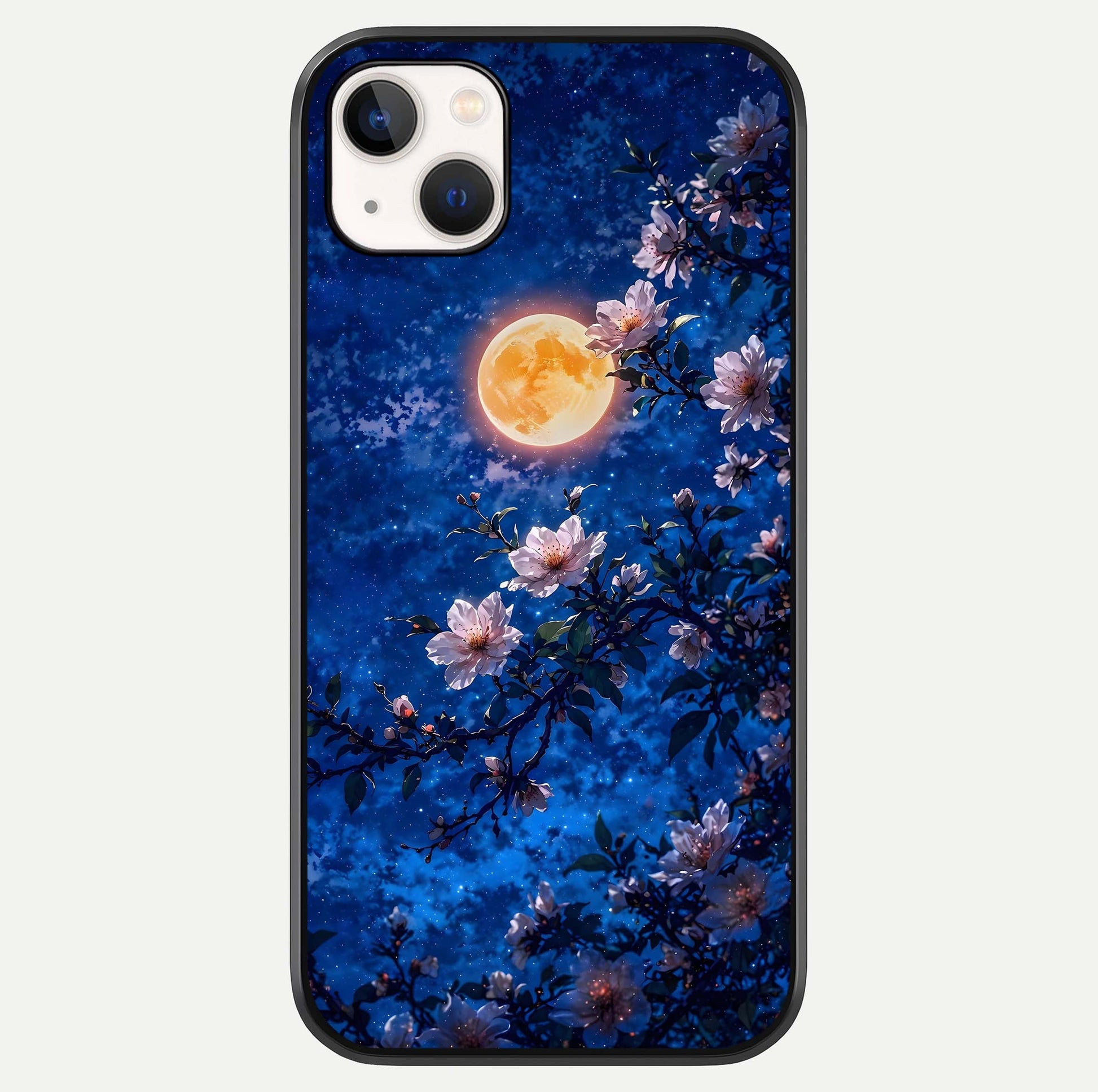 Moonlit Blossoms Night Glass Case For iPhone 14 Plus by Custom World
