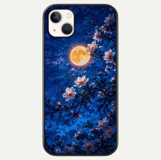 Moonlit Blossoms Night Glass Case For iPhone 14 Plus by Custom World