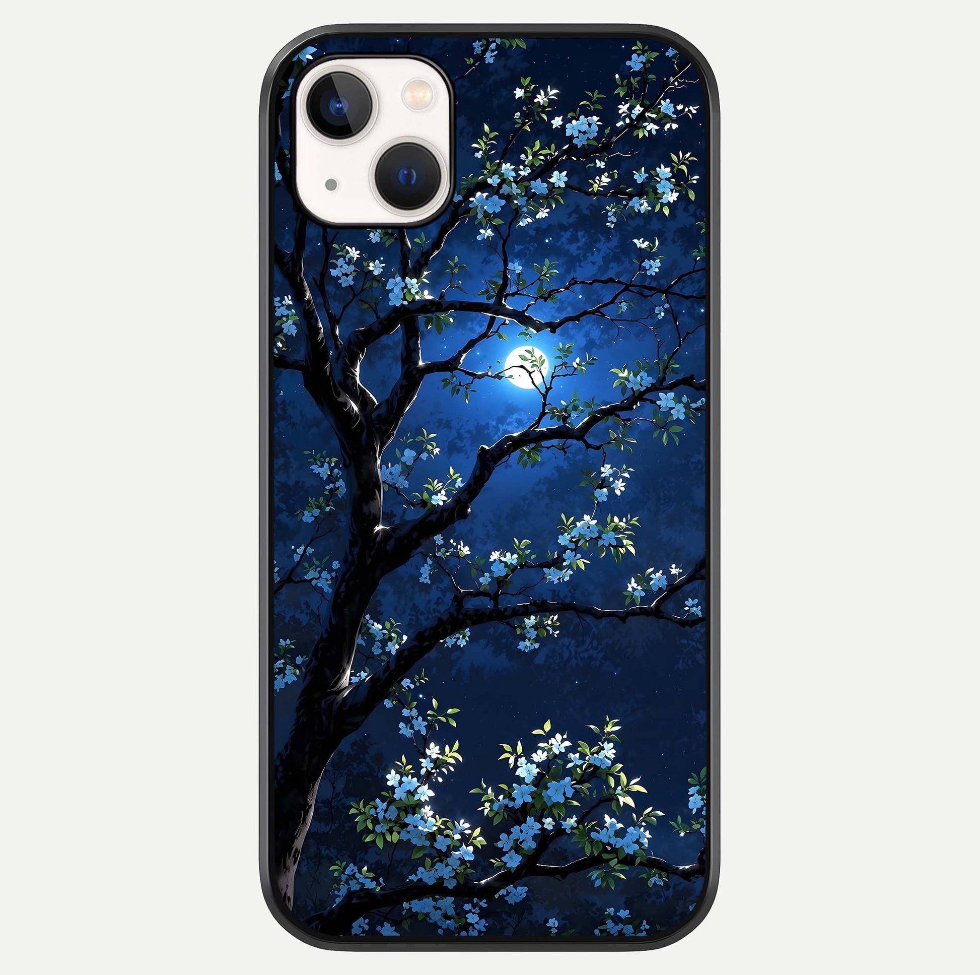 Mystic Floral Night Glass Case For iPhone 14 Plus by Custom World