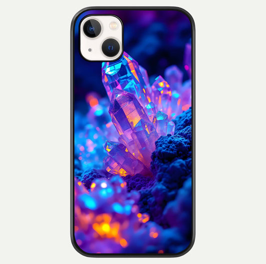 Neon Aura Shards Glass Case For iPhone 14 Plus by Custom World