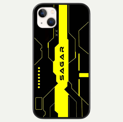 Neon CYBERPUNK Custom Name Glass Case For iPhone 14 Plus by Custom World