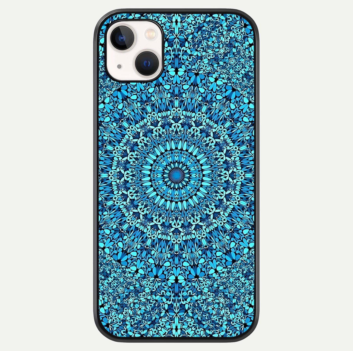 Ocean Bloom Mandala Glass Case For iPhone 14 Plus by Custom World