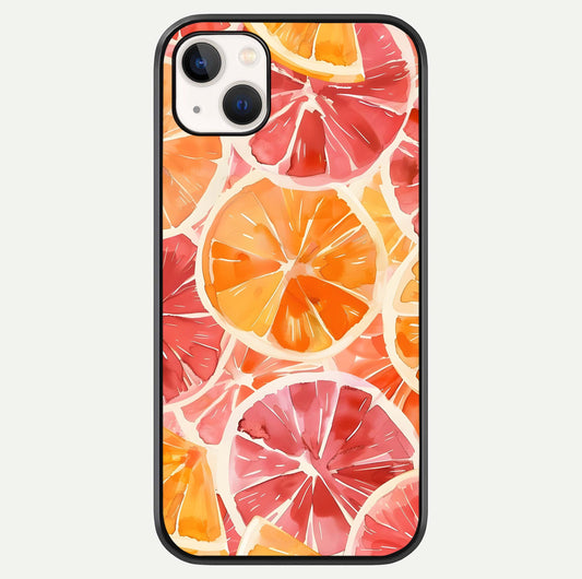 Orange Fruits Pattern Glass Case For iPhone 14 Plus by Custom World