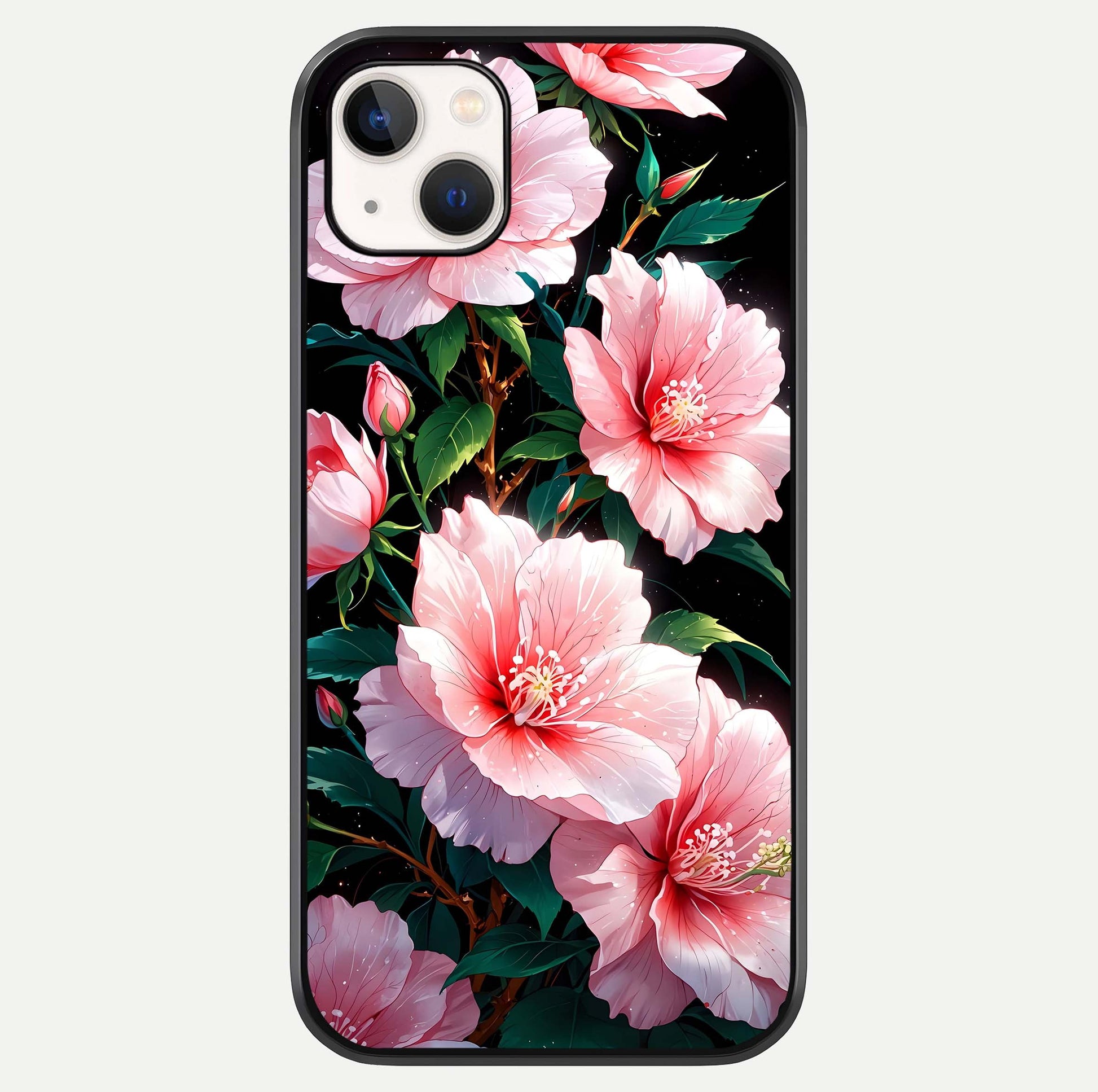 Peach Flower Glass Case For iPhone 14 Plus by Custom World