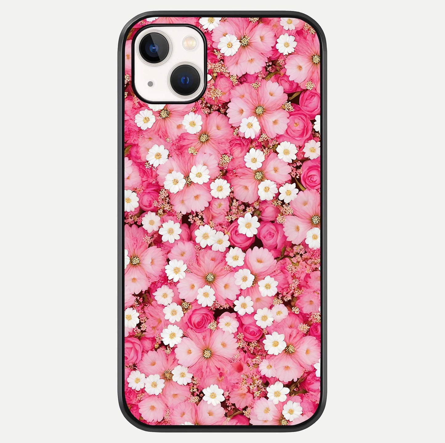 Pink Daisy Bliss Glass Case For iPhone 14 Plus by Custom World
