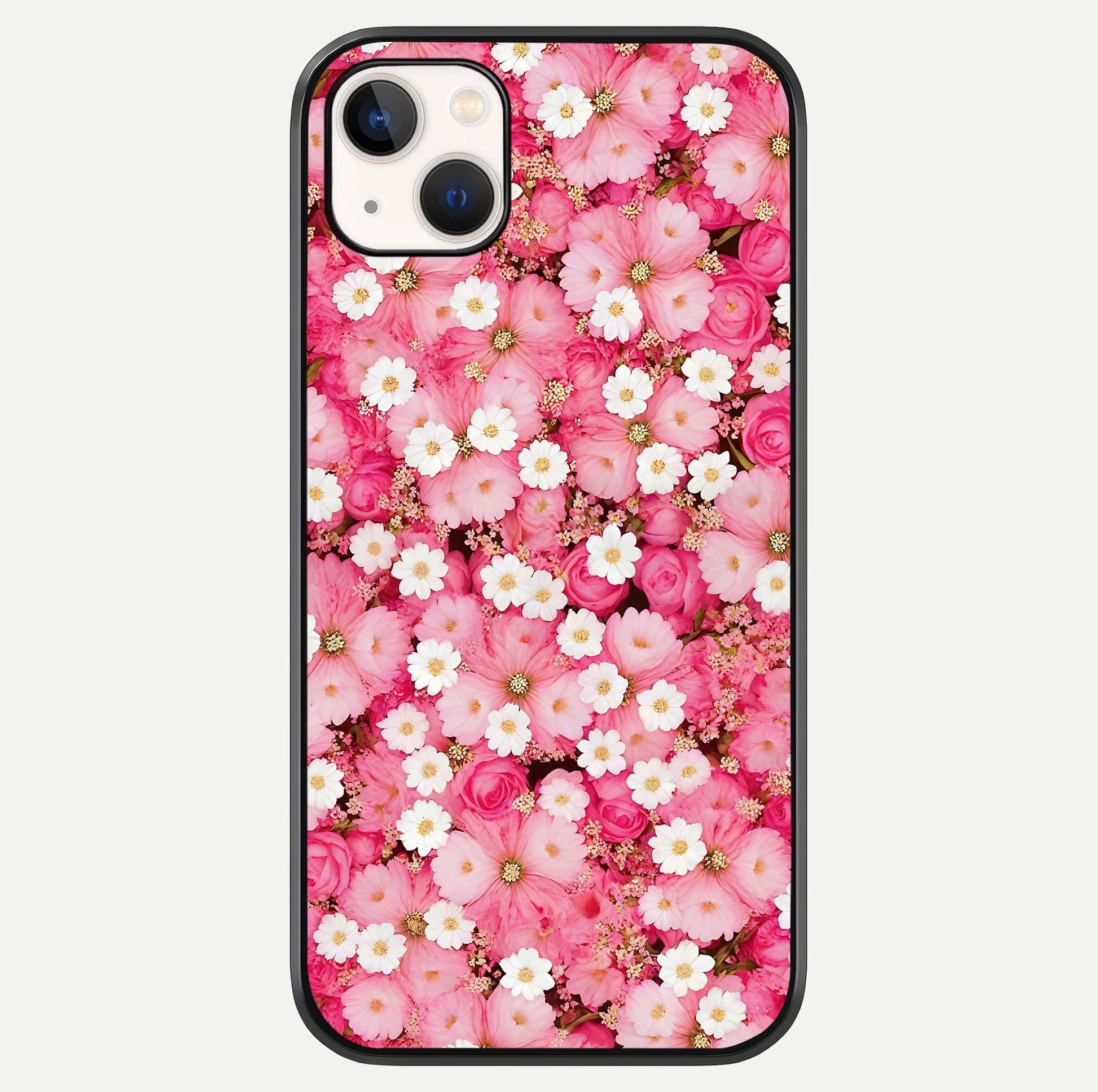 Pink Daisy Bliss Glass Case For iPhone 14 Plus by Custom World