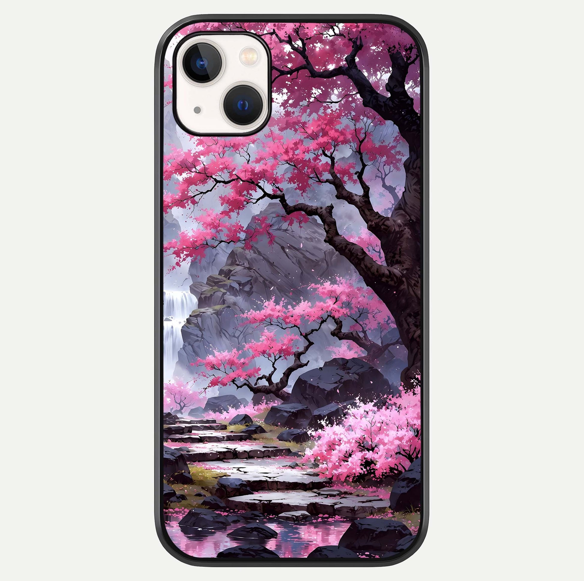 Pinkish Scenery Glass Case For iPhone 14 Plus by Custom World