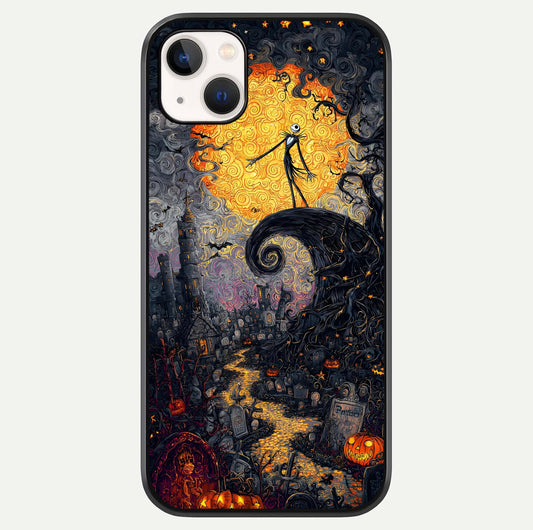 Pumpkin Moon Night Glass Case For iPhone 14 Plus by Custom World