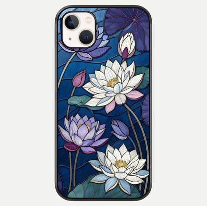 Purple Lotus Stained Glass Case For iPhone 14 Plus by Custom World