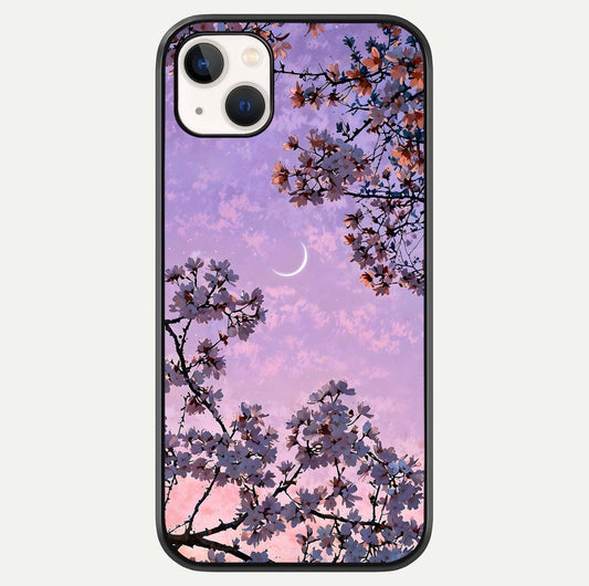 Purple Serenity Moon Glass Case For iPhone 14 Plus by Custom World