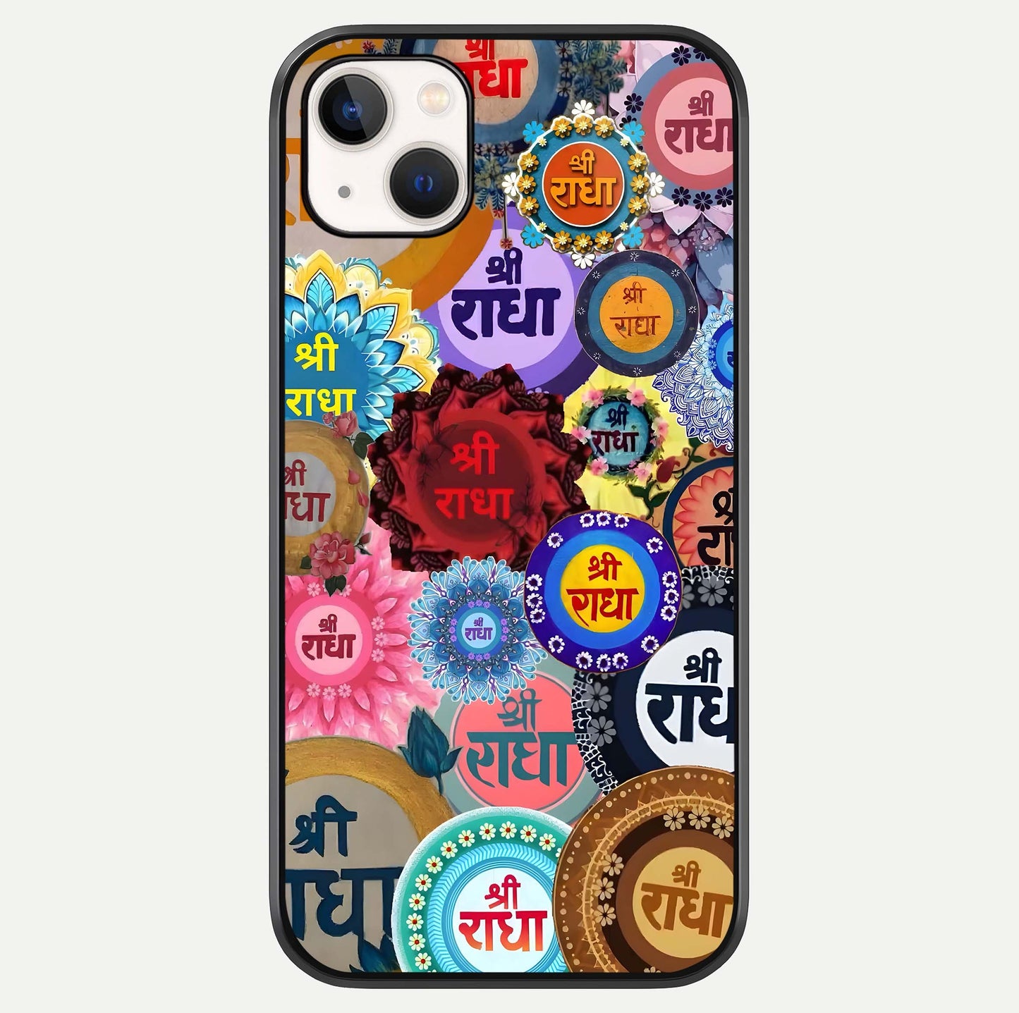 Radha Divine Bloom Glass Case For iPhone 14 Plus by Custom World