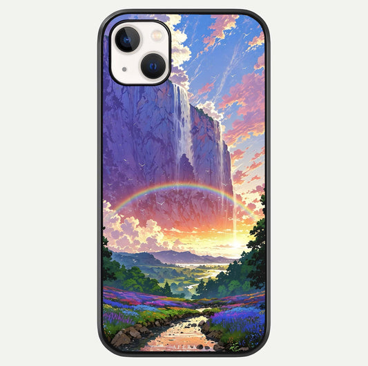 Rainbow Valley Dream Glass Case For iPhone 16 Pro by Custom World