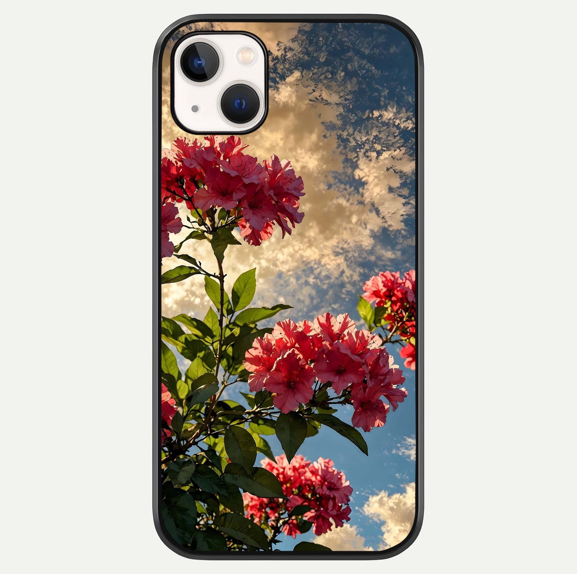 Red Bloom Skies Glass Case For iPhone 14 Plus by Custom World