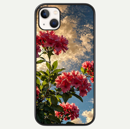 Red Bloom Skies Glass Case For iPhone 14 Plus by Custom World