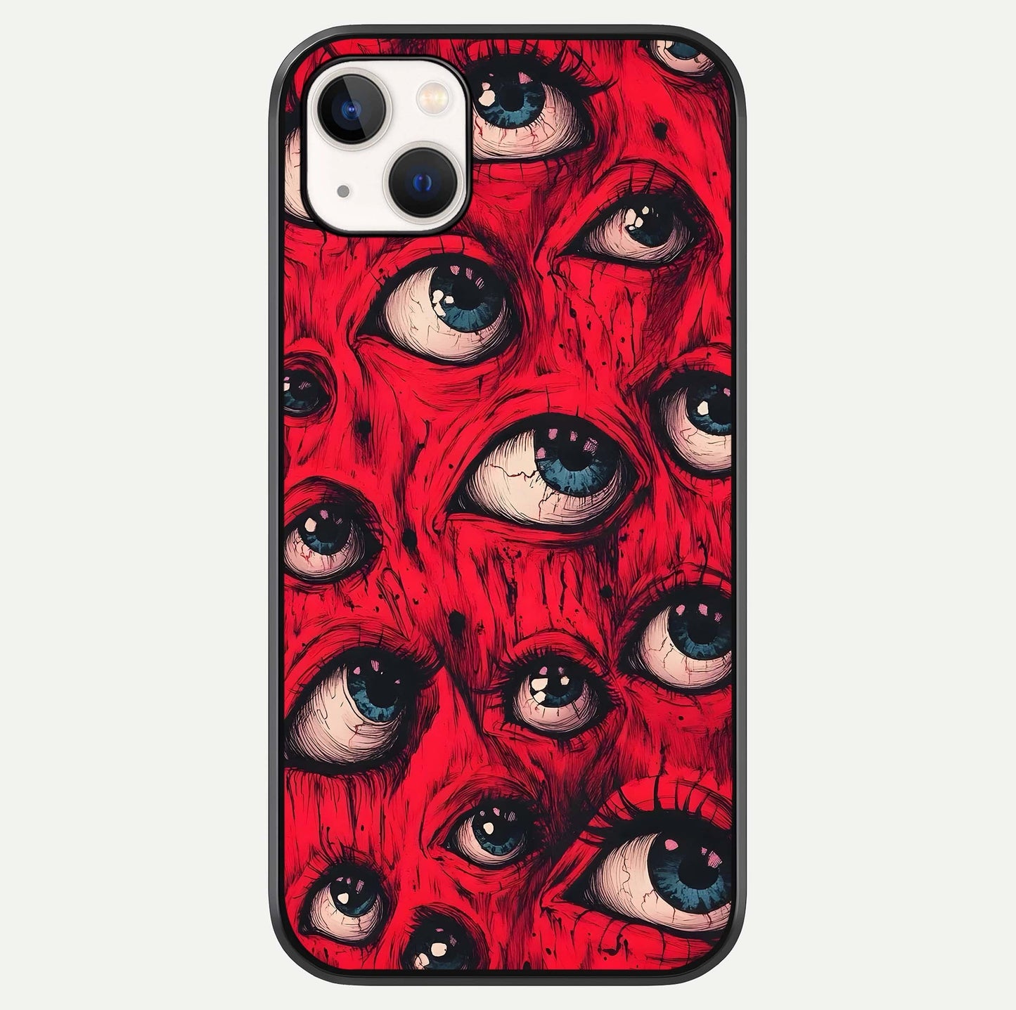 Red Eyes Pattern Glass Case For iPhone 14 Plus by Custom World