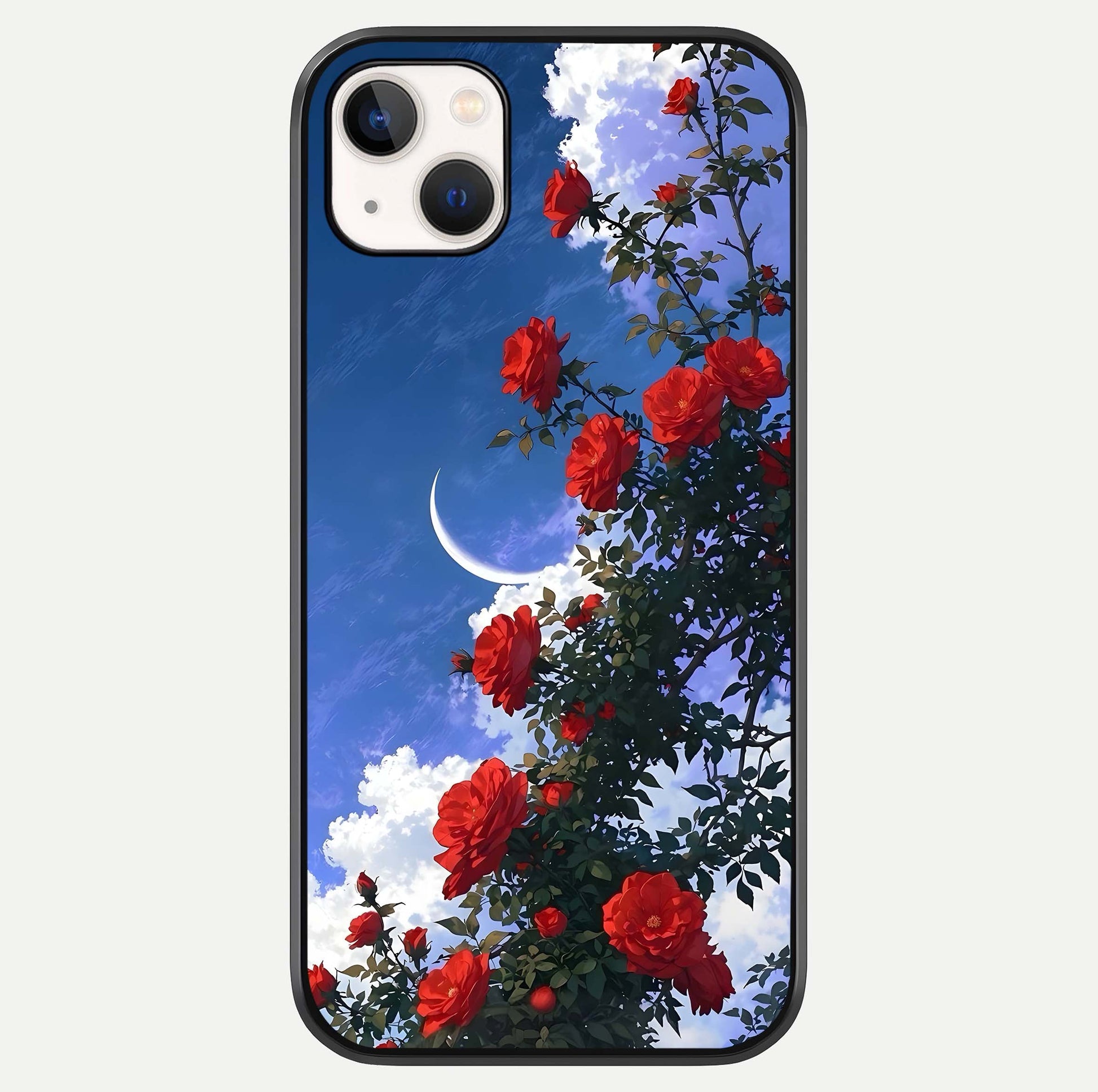 Rose Drift Flowers Glass Case For iPhone 14 Plus by Custom World
