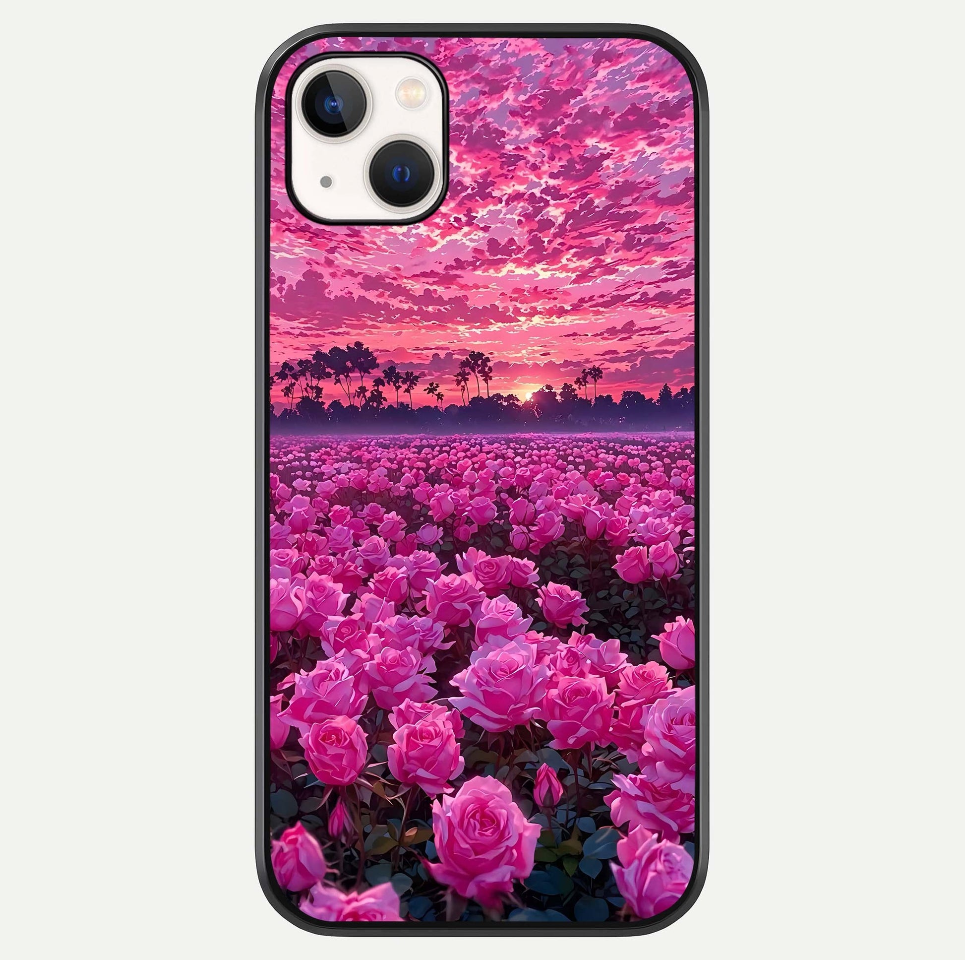Rose Sunset Valley Glass Case For iPhone 14 Plus by Custom World