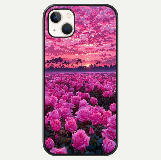 Rose Sunset Valley Glass Case For iPhone 14 Plus by Custom World