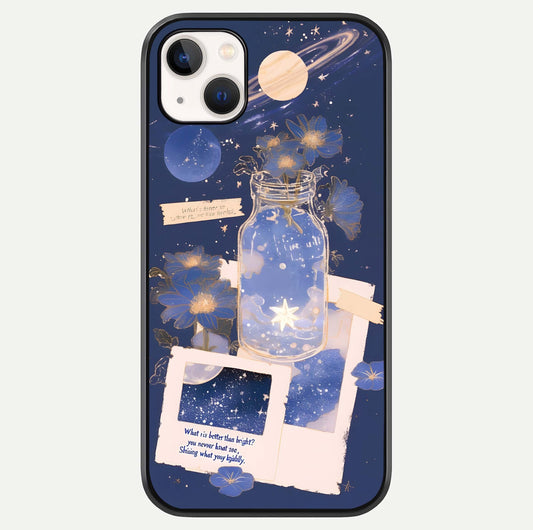 Starlit Cosmic Jar Glass Case For iPhone 14 Plus by Custom World