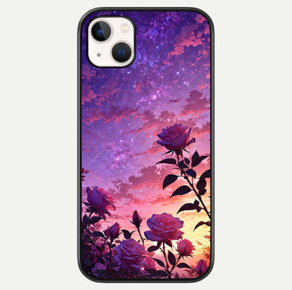 Starlit Rose Twilight Glass Case For iPhone 14 Plus by Custom World