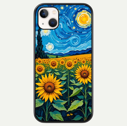 Starry Sunflower Dreams Glass Case For iPhone 14 Plus by Custom World