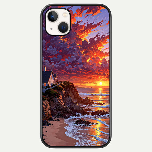 Sunset House By Sea Glass Case For iPhone 14 Plus by Custom World