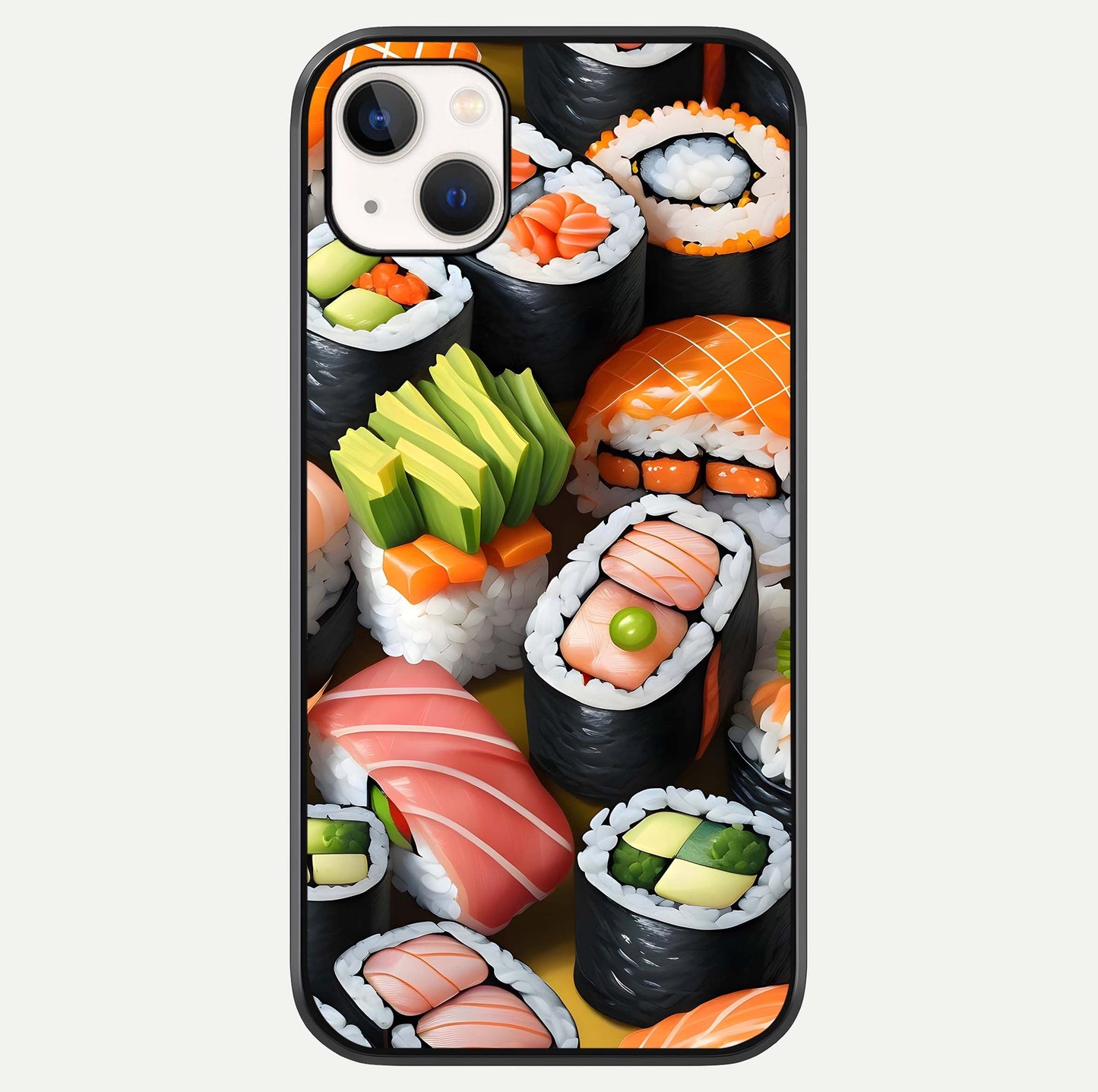 Sushi Food Pattern Glass Case For iPhone 14 Plus by Custom World