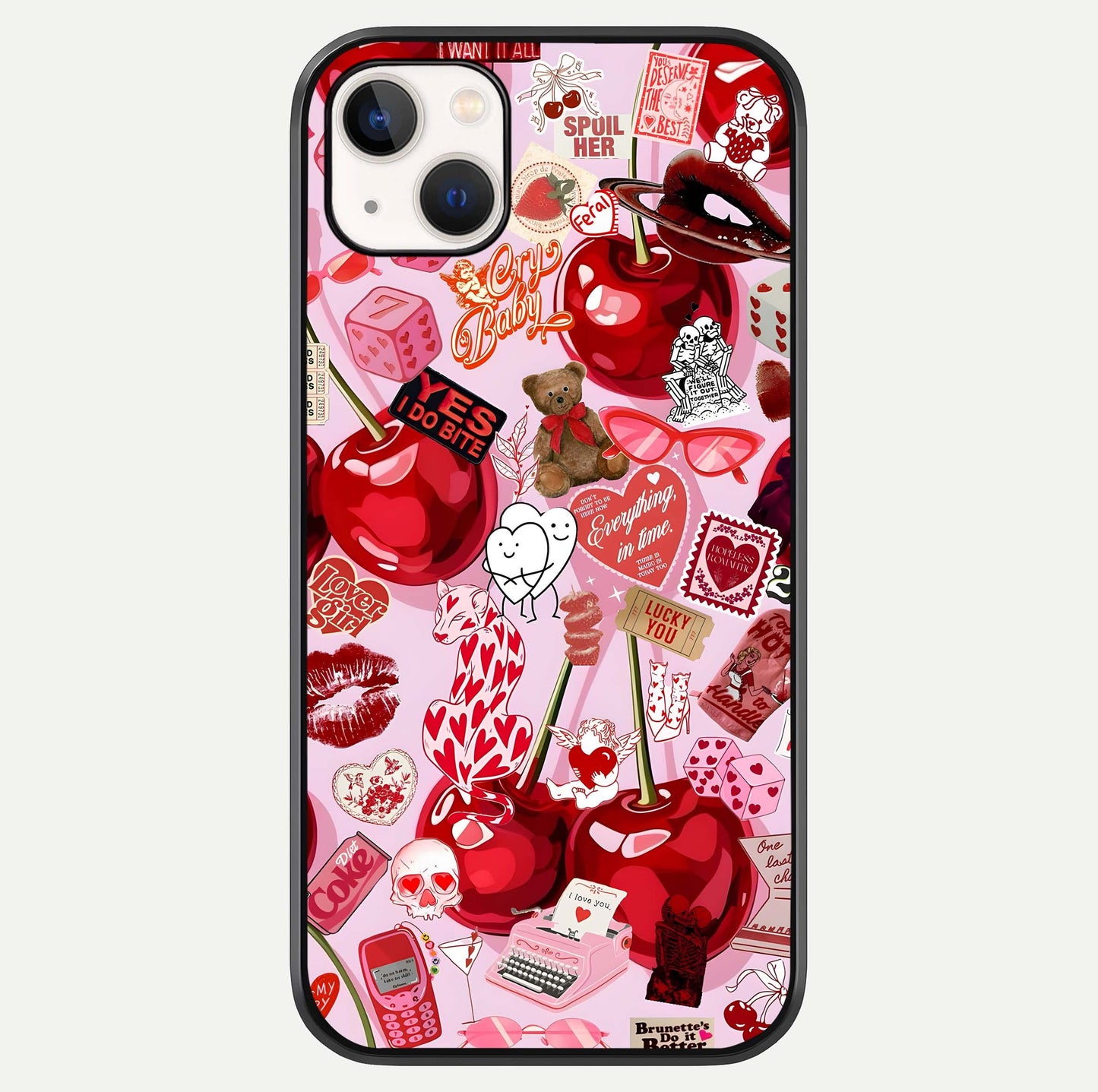 Sweet Cherry Chaos Glass Case For iPhone 14 Plus by Custom World