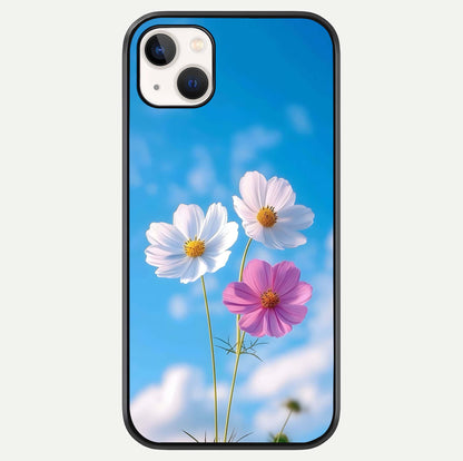 Triple Flowers With Sky Glass Case For iPhone 16 Pro by Custom World