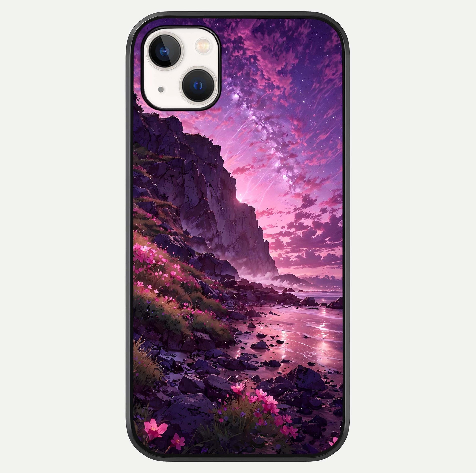 Twilight Blossom Coast Glass Case For iPhone 16 Pro by Custom World
