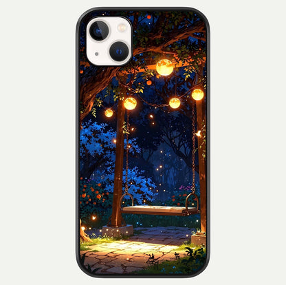 Twilight Garden Swing Glass Case For iPhone 14 Plus by Custom World