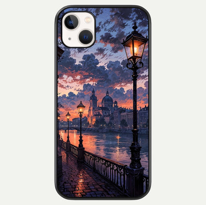 Twilight River Lights Glass Case For iPhone 16 Pro by Custom World