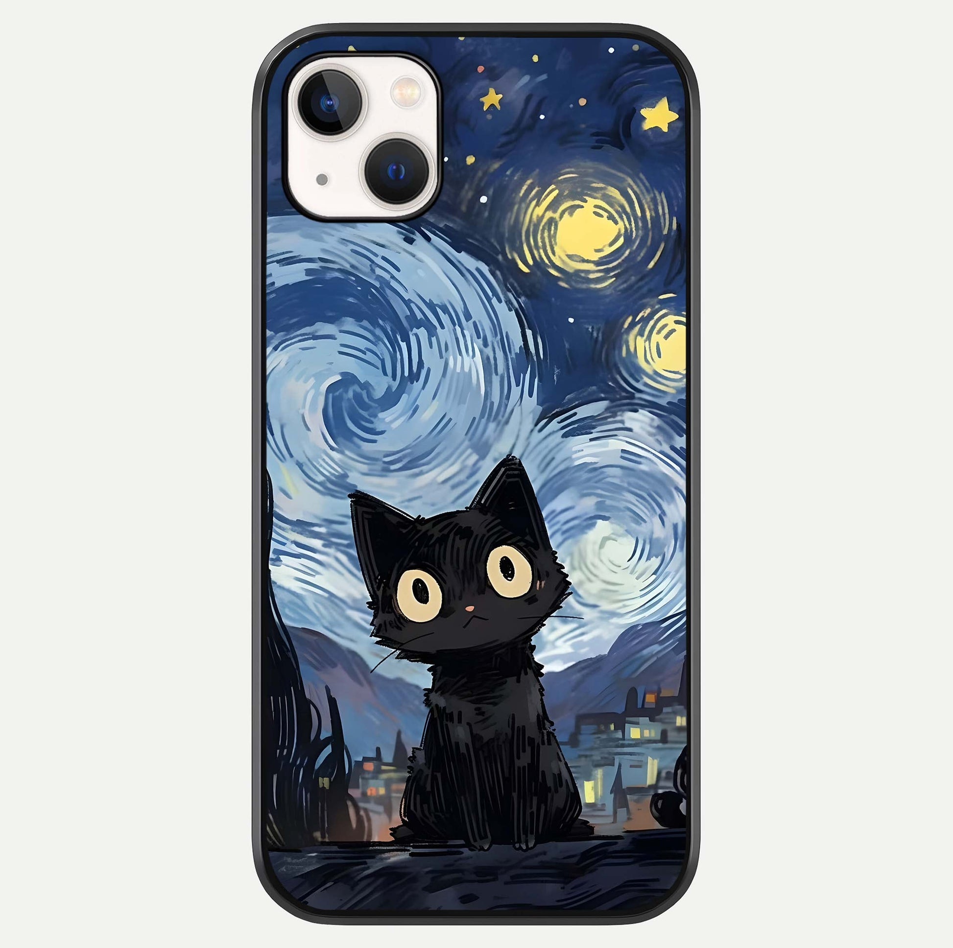 Van Gogh Cat Glass Case For iPhone 14 Plus by Custom World