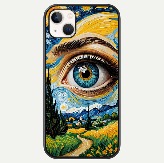 Van Gogh Eye Glass Case For iPhone 16 Pro by Custom World