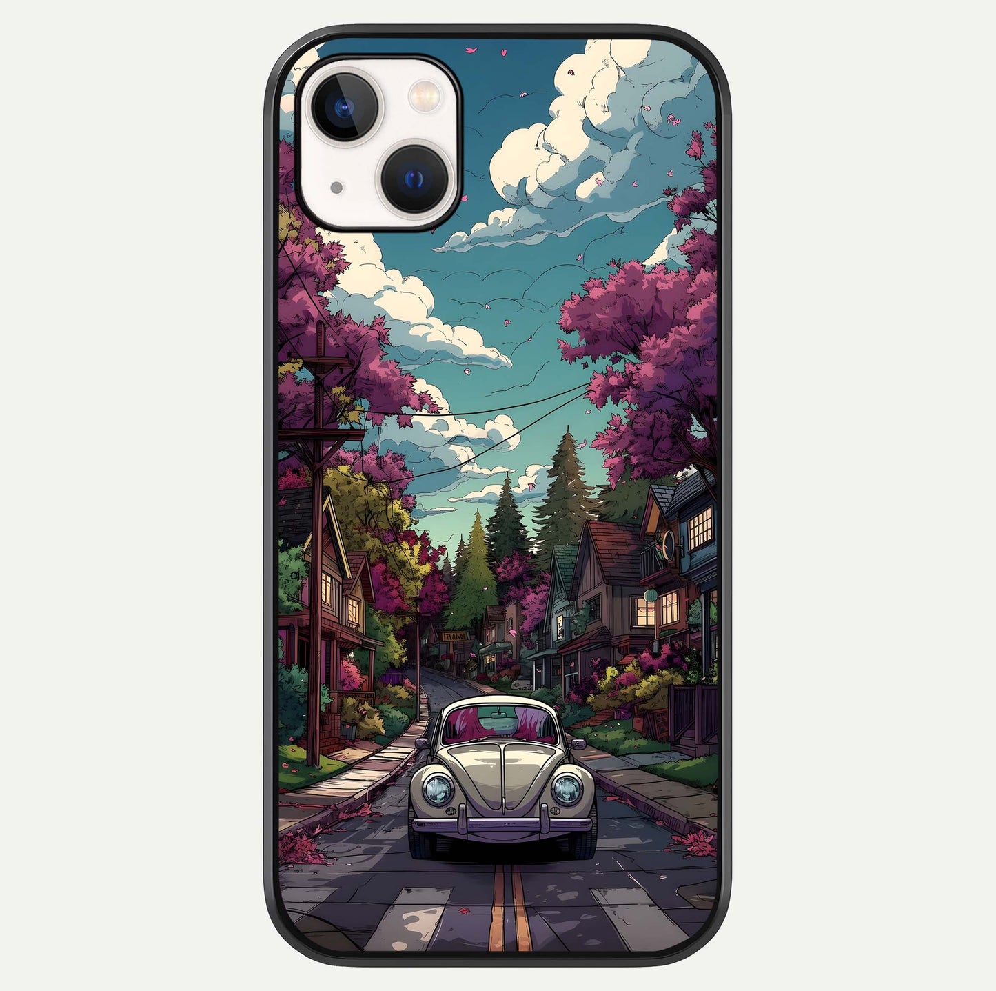 Vintage Street Drive Glass Case For iPhone 14 Plus by Custom World