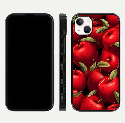 Apple Pattern Glass Case for iPhone 16 Pro front and back layout highlighting clean lines and protective glass finish